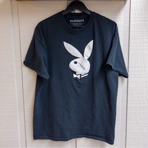 PLAYBOY Distressed Black Tee